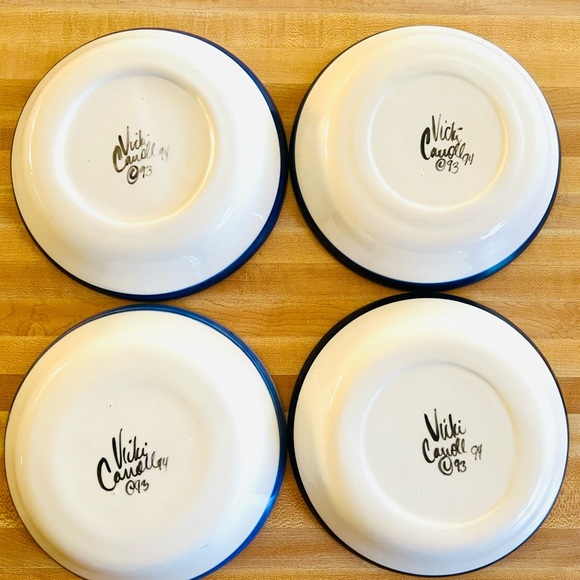 Vicki Carroll Set of 4 Cereal/Soup Bowls from 1994 EUC/VGUC - Picture 3 of 10